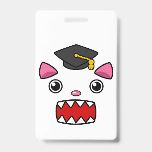 Excited Graduation Cat Badge