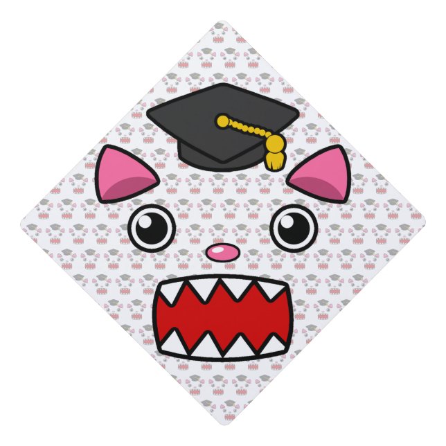 Excited Graduation Cat Cap Topper (Front)