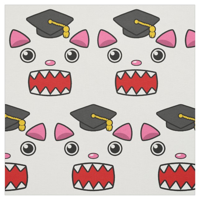 Excited Graduation Cat Fabric (Swatch)