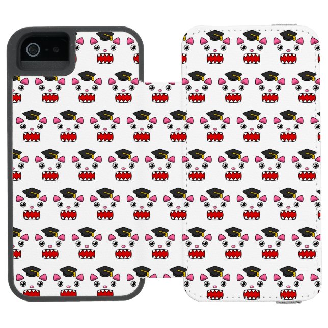 Excited Graduation Cat Incipio iPhone Wallet Case (Folio Open)