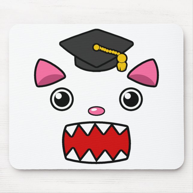 Excited Graduation Cat Mouse Pad (Front)