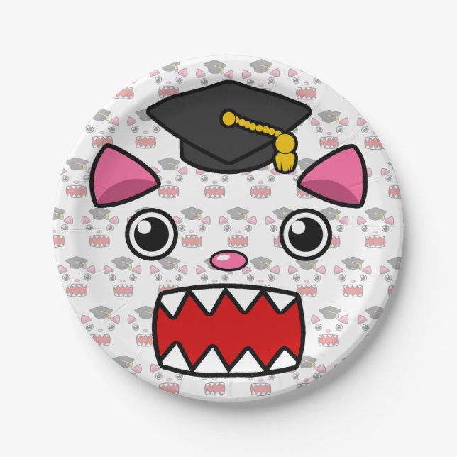 Excited Graduation Cat Paper Plates (Front)