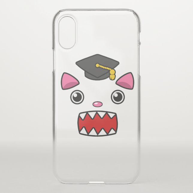 Excited Graduation Cat Uncommon iPhone Case (Back)