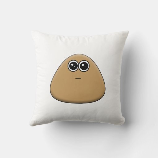 Excited And Hungry Pou Square Pillow Zazzle