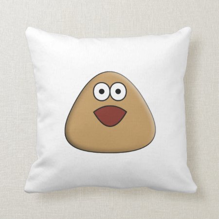 Pou smiling Throw Pillow by BuonArt