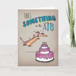 Excited Leaping Dachshund Birthday Card