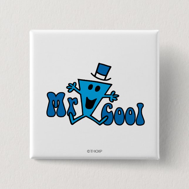 Excited Mr. Cool Jumping For Joy Pinback Button (Front)