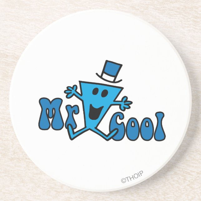 Excited Mr. Cool Jumping For Joy Sandstone Coaster (Front)