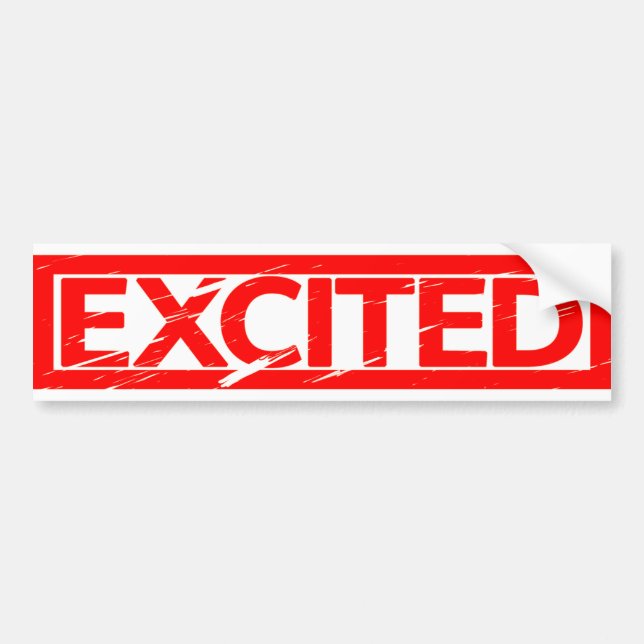 Excited Stamp Bumper Sticker (Front)