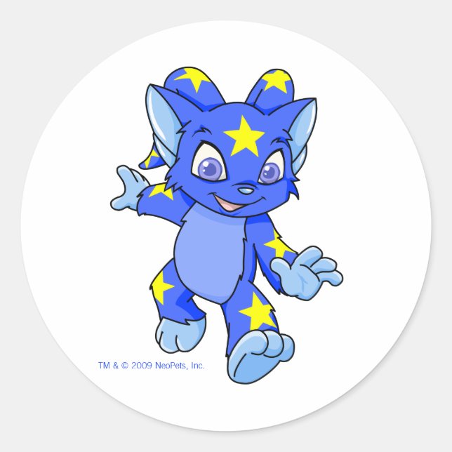 Excited Starry Acara Classic Round Sticker (Front)