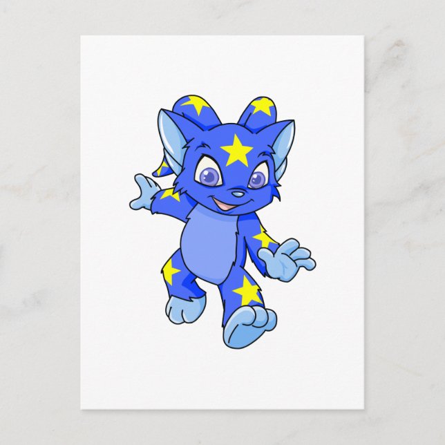 Excited Starry Acara Postcard (Front)