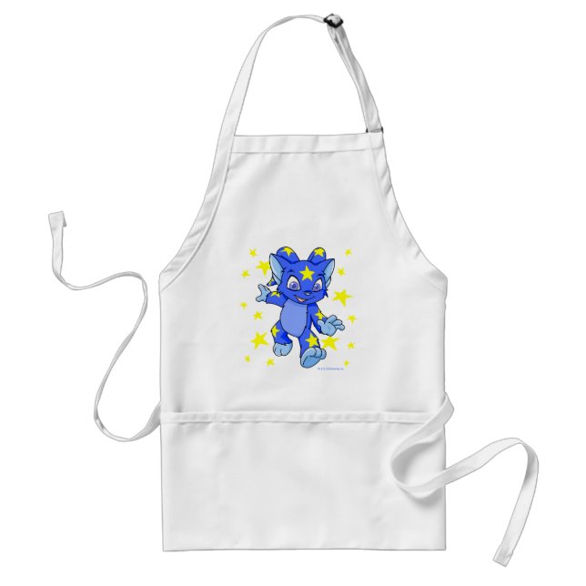 Excited Starry Acara with star burst Adult Apron (Front)