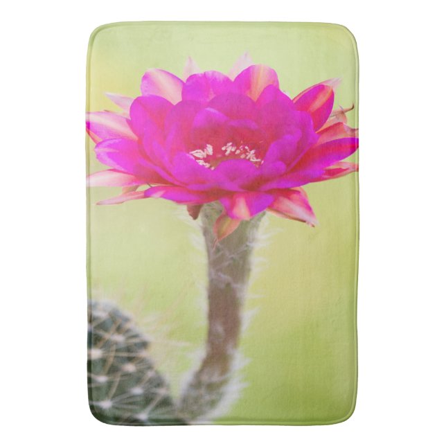 Exciting Antimatter Cactus Bloom Bathroom Mat (Front Vertical)