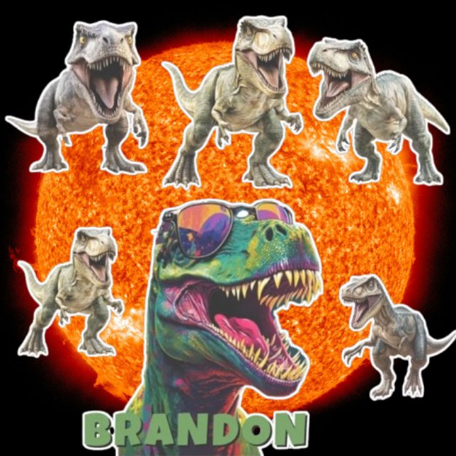 Exciting Dinosaur Personalized Name Sticker (Brighten your day with an exciting dinosaur sticker—perfect for kids and dino lovers alike)
