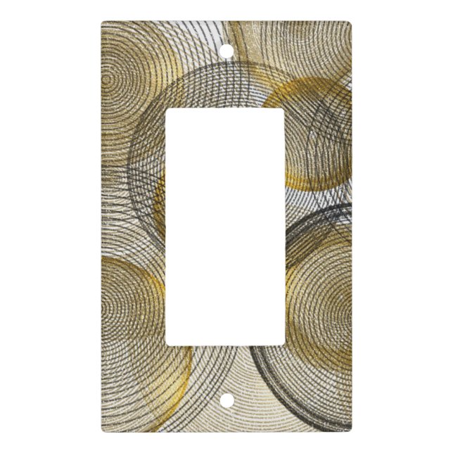 exciting interwoven gold ,silver and black  light switch cover (Front)