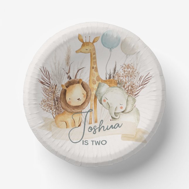 Exciting Jungle Safari Themed Party Plates Paper Bowls (Front)