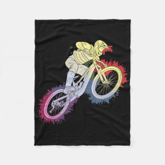 Exciting Mountain Biking Fleece Blanket