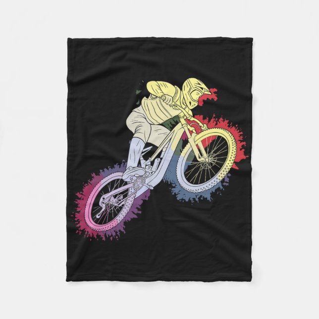 Exciting Mountain Biking  Fleece Blanket (Front)