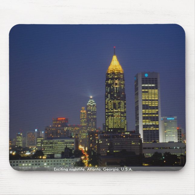 Exciting nightlife, Atlanta, Georgia, U.S.A. Mouse Pad (Front)