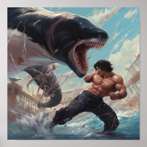 Exciting Orca vs Baki 3 Poster _ Thrilling Battle