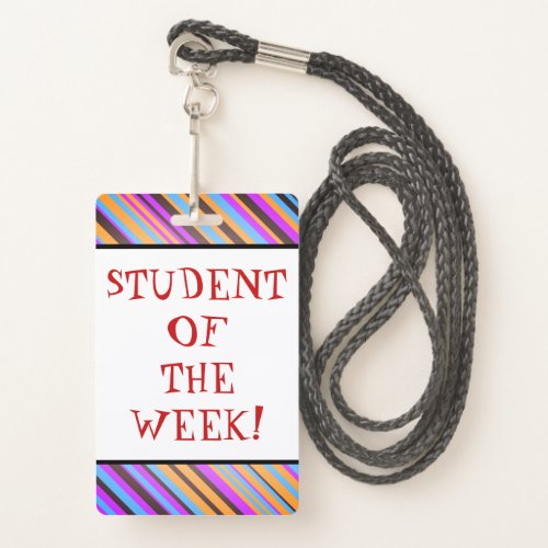 Exciting STUDENT OF THE WEEK Badge