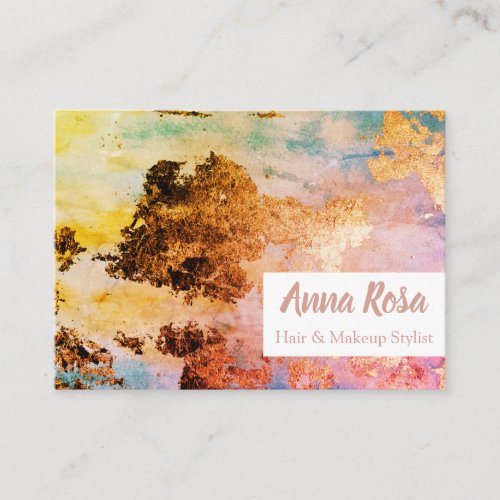 Exciting Watercolor Abstract Gold Blue Pink Business Card