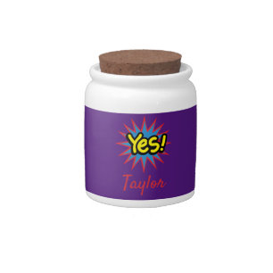 Exciting Yes Text Art Comic theme Candy Jar