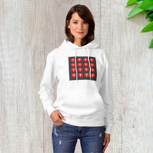 Exclamation Mark Icons Womens Hoodie