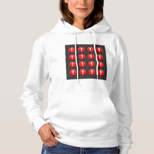 Exclamation Mark Icons Womens Hoodie