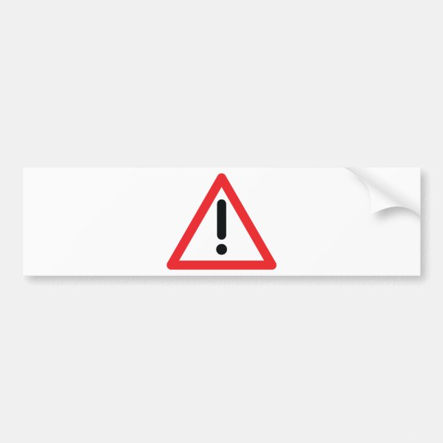 exclamation mark traffic icon bumper sticker (Front)