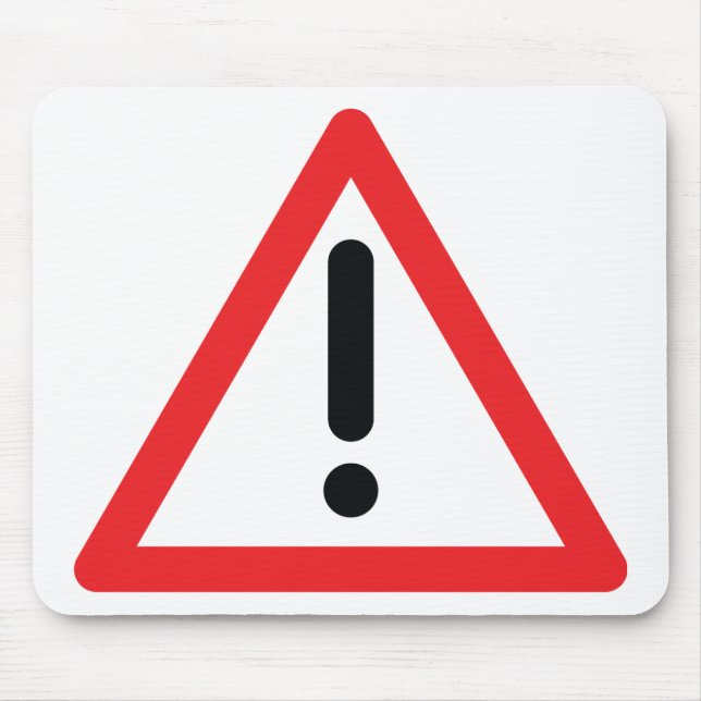 exclamation mark traffic icon mouse pad (Front)