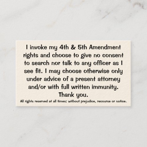 Exclamation of Constitutional Rights Cards