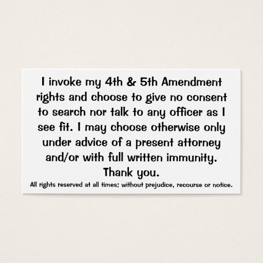 Customizable Exclamation of Constitutional Rights Cards Business Card