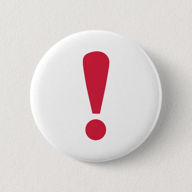 Exclamation point pinback button (Front)