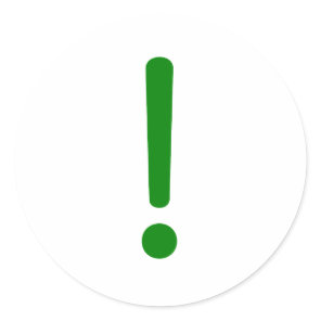 Exclamation Point! Yellow Green Pink Classic Round Sticker