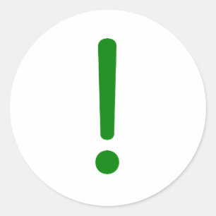 Exclamation Point! Yellow Green Pink Classic Round Sticker