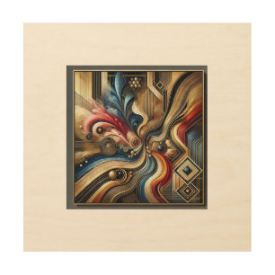 Exclusive 12"x12" Abstract Art Wood Wall Art.