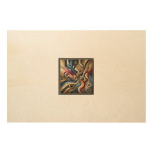 Exclusive 36"x24" Abstract Wood Wall Art Design.
