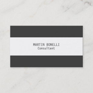 Exclusive Attractive Plain Grey White Stripe Business Card