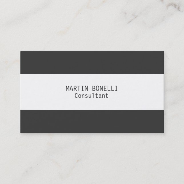 Exclusive Attractive Plain Grey White Stripe Business Card (Front)