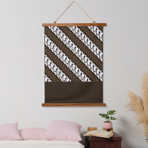 Exclusive Batik Parang Two Tone Pattern Brown Hanging Tapestry