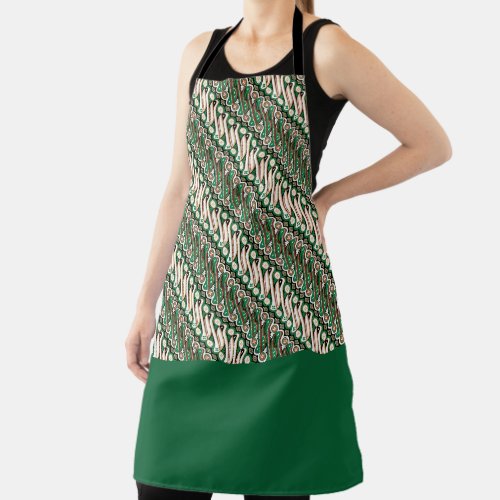 Exclusive Batik Parang Two Tone Pattern Green  Apron