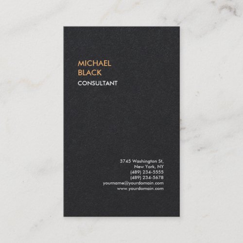 Exclusive Black Unique Modern Minimalist Plain Business Card