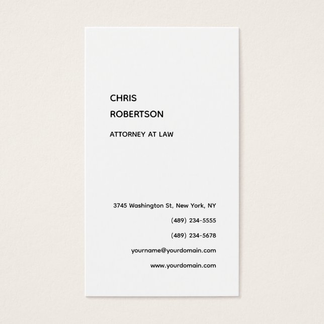 Exclusive Black & White Modern Unique Profile Card (Front)