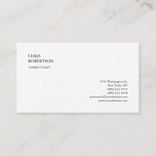 Exclusive Classical Minimalist Plain Business Card