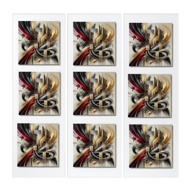 Exclusive Contemporary Abstract Triptych Design. (Front)