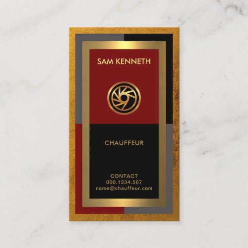 Exclusive Exquisite Gold Rectangles Chauffeur Business Card
