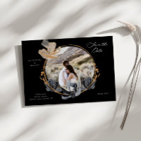 Exclusive Gold Black Floral Save the Date
