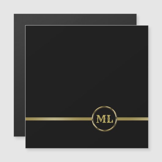 Exclusive gold logo Monogram on black 3 Ring Binde (Front/Back)