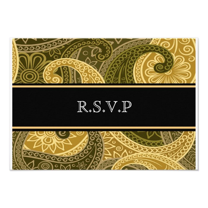 Exclusive Green Batik RSVP Custom Announcement